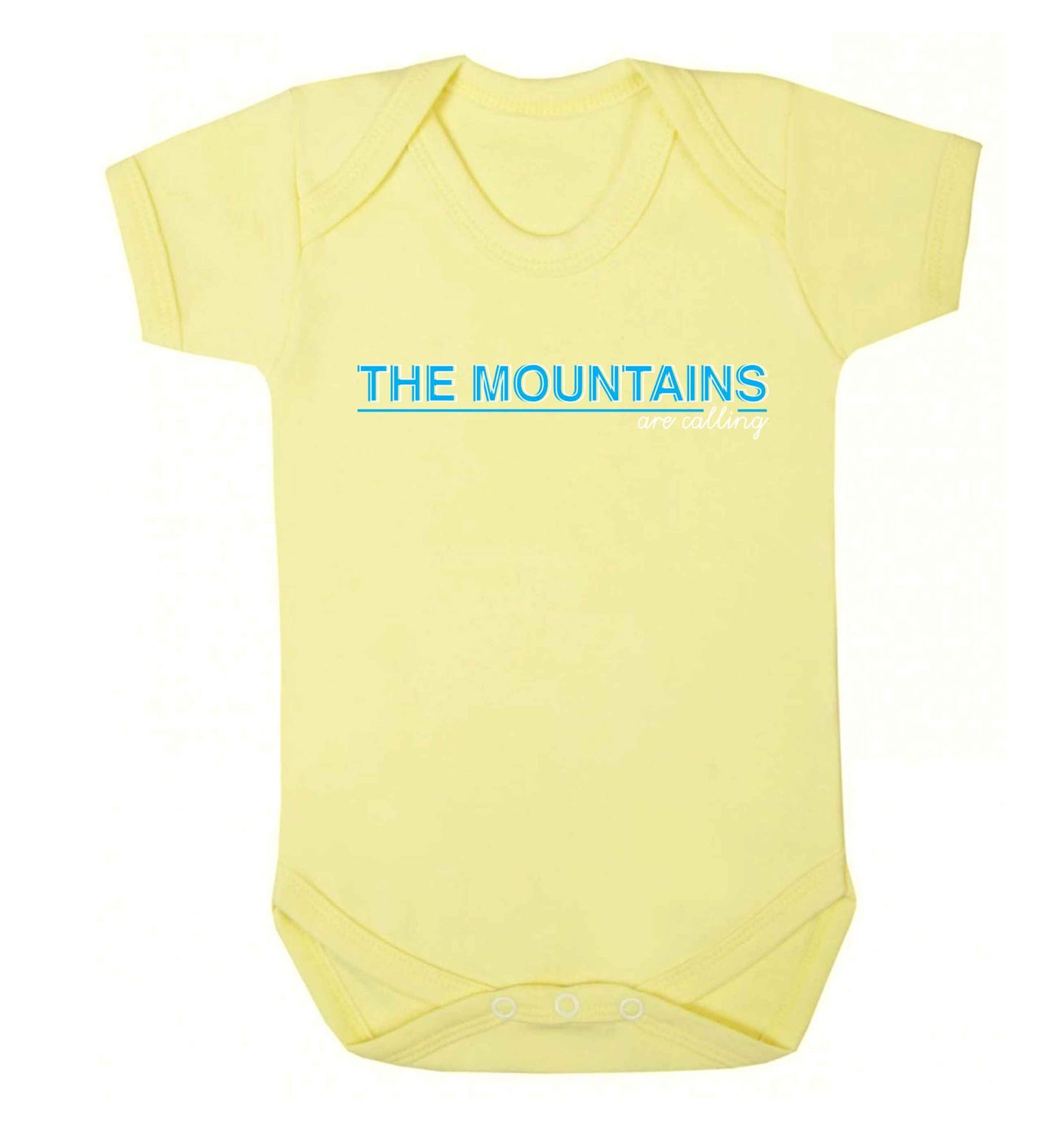 The mountains are calling Baby Vest pale yellow 18-24 months