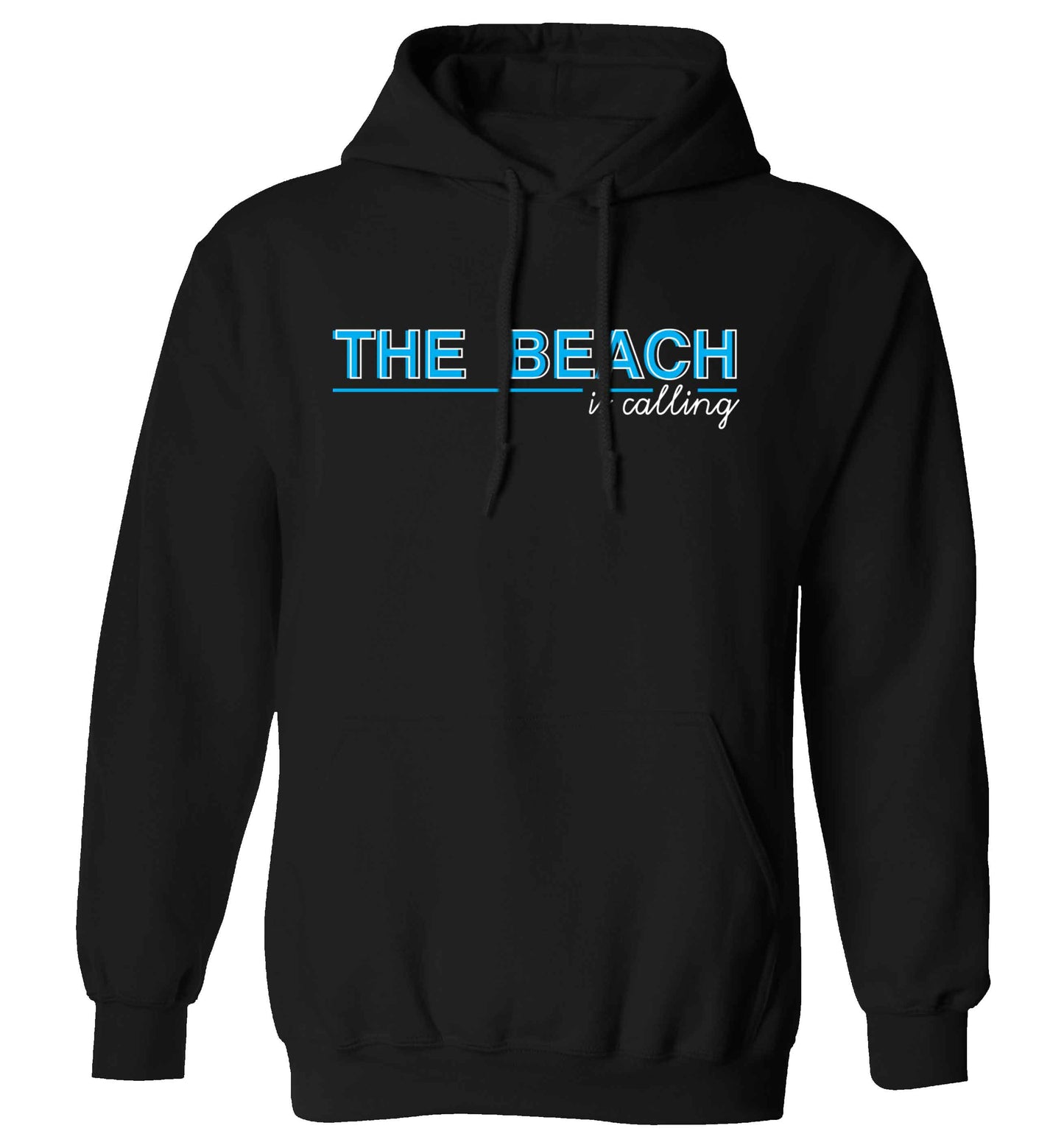 The beach is calling adults unisex black hoodie 2XL