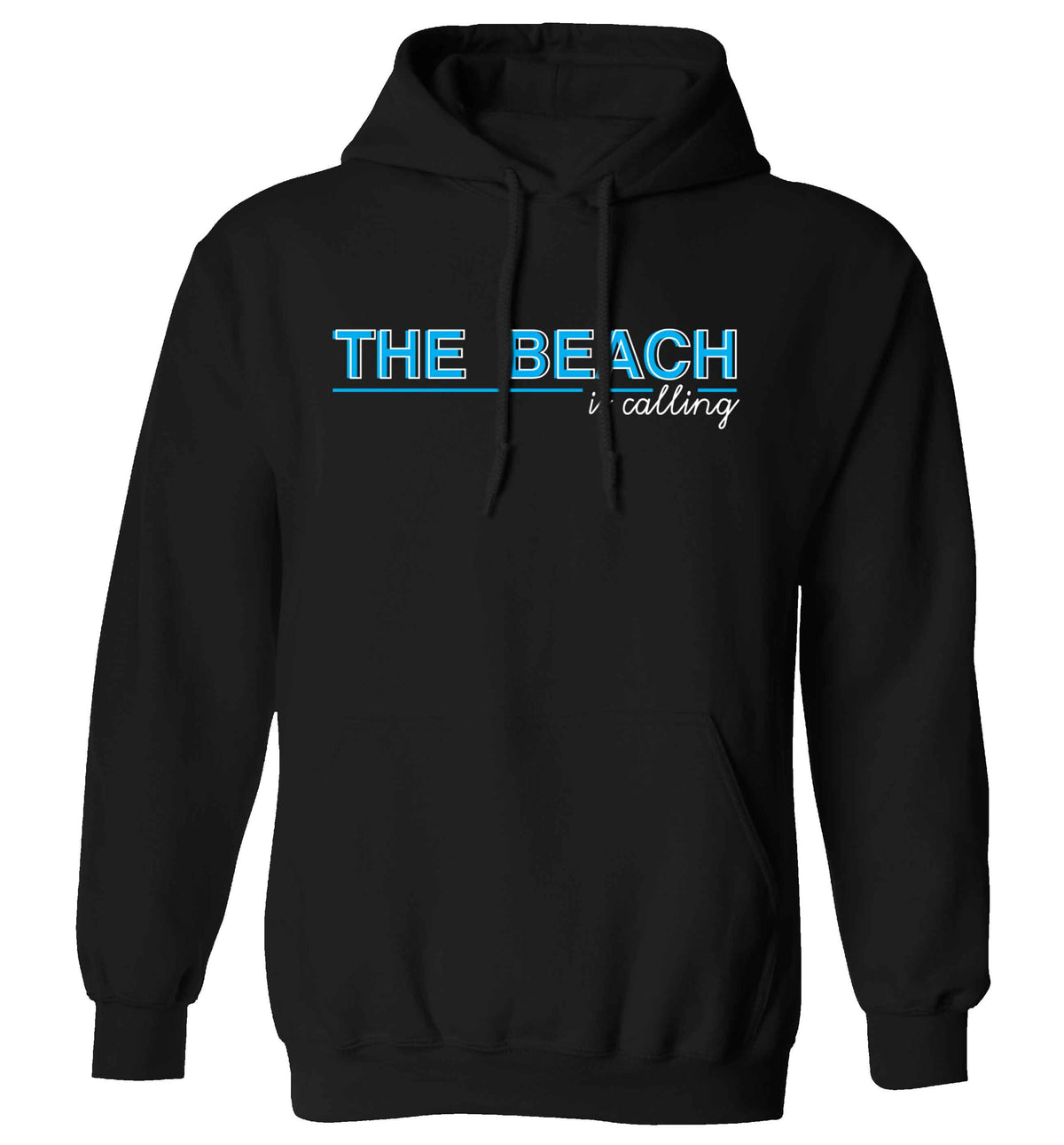 The beach is calling adults unisex black hoodie 2XL
