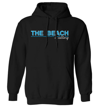 The beach is calling adults unisex black hoodie 2XL