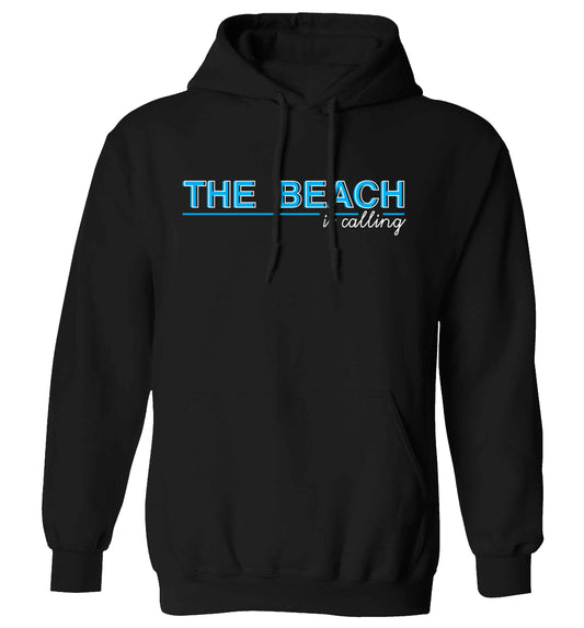 The beach is calling adults unisex black hoodie 2XL