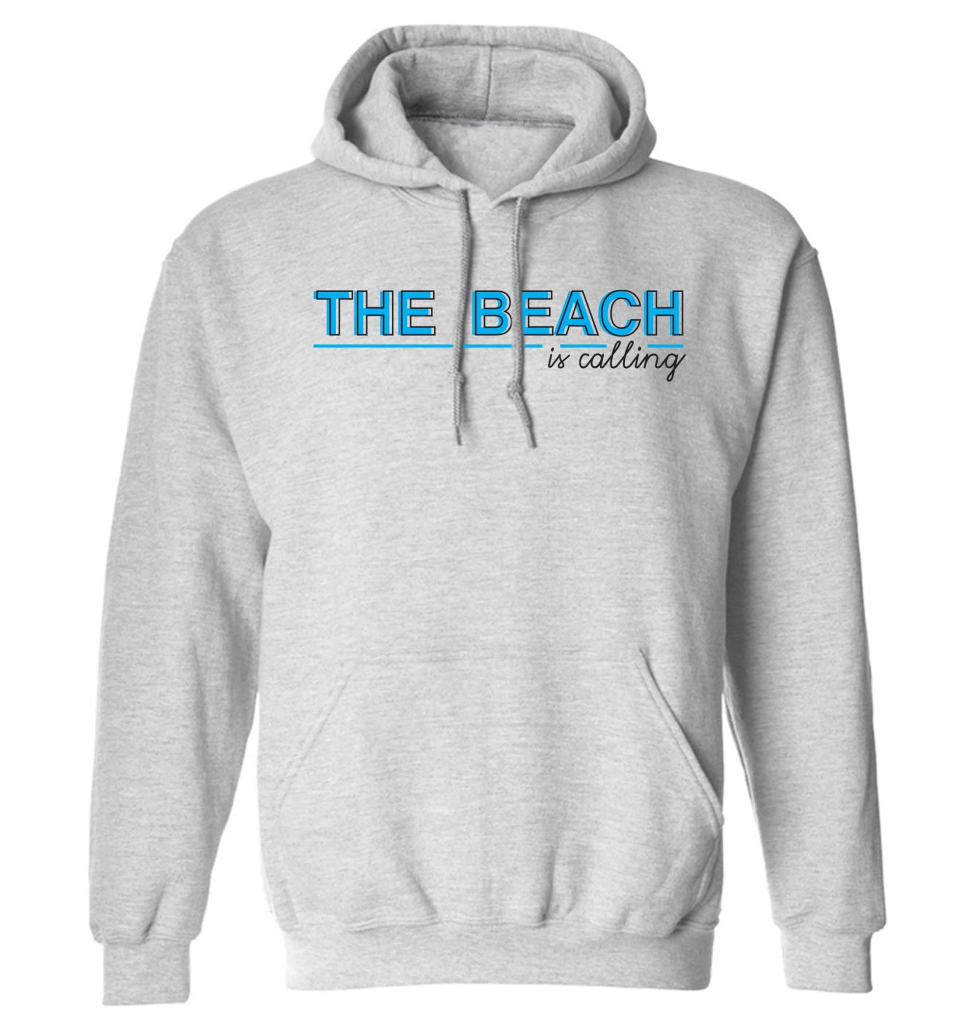 The beach is calling adults unisex grey hoodie 2XL