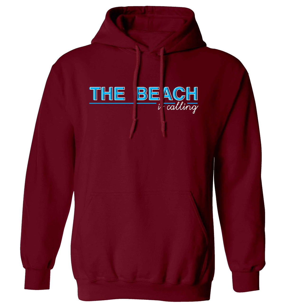 The beach is calling adults unisex maroon hoodie 2XL
