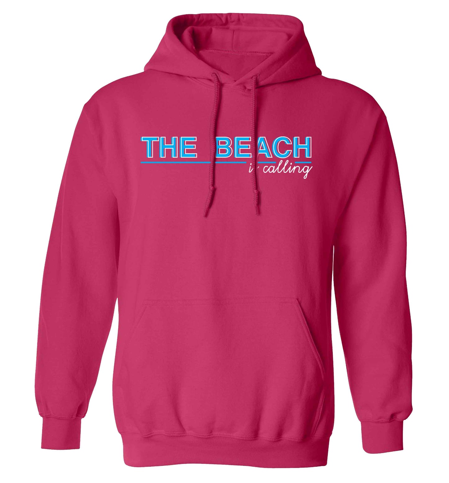 The beach is calling adults unisex pink hoodie 2XL