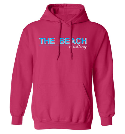 The beach is calling adults unisex pink hoodie 2XL