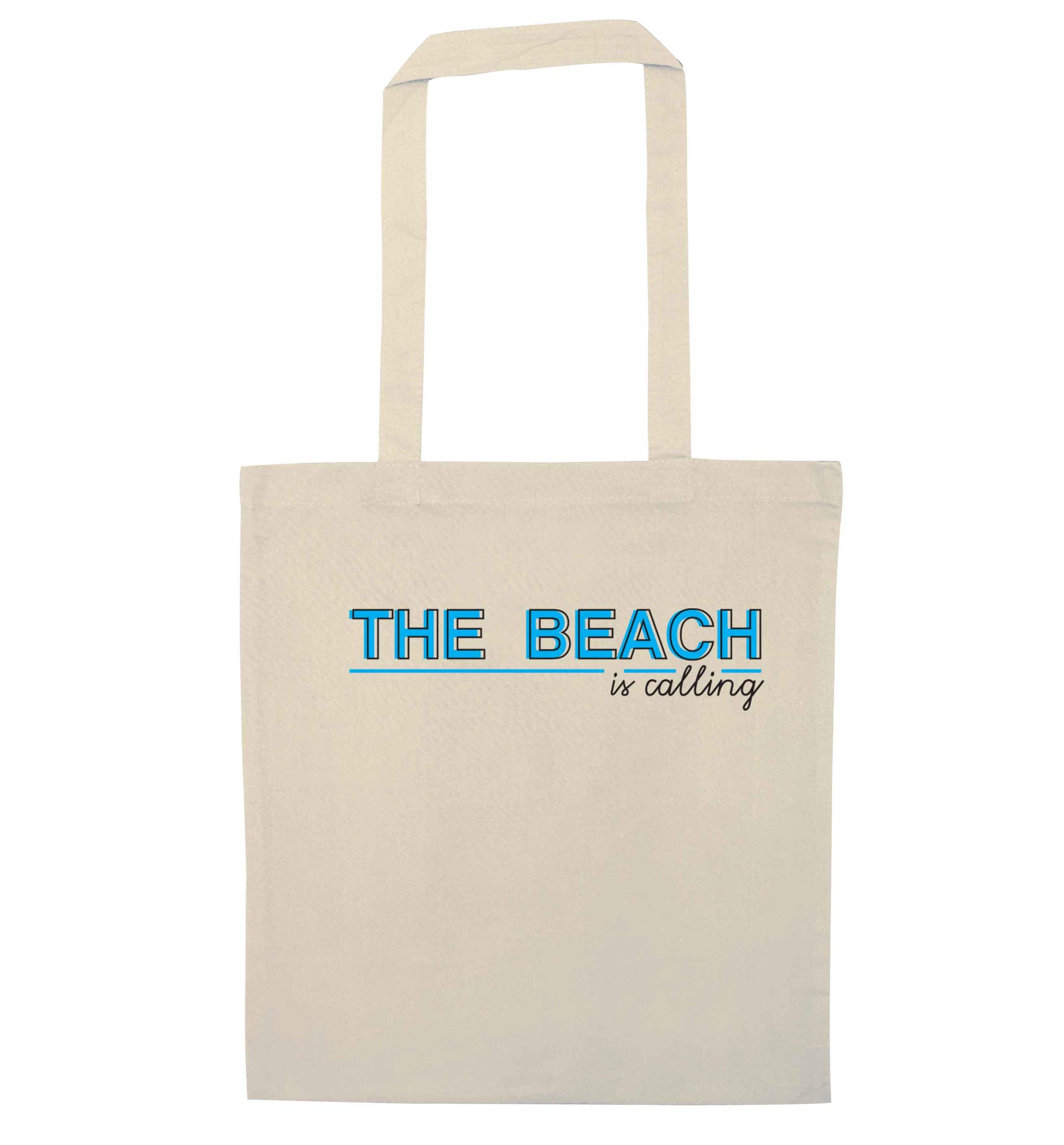 The beach is calling natural tote bag