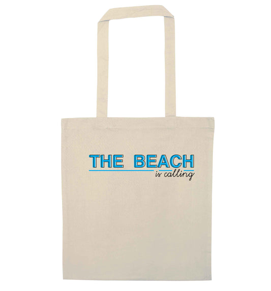 The beach is calling natural tote bag