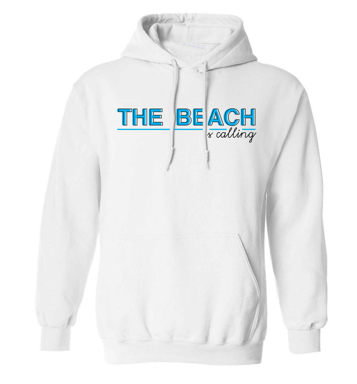 The beach is calling adults unisex white hoodie 2XL