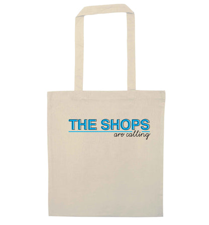 The shops are calling natural tote bag