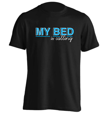 My bed is calling adults unisex black Tshirt 2XL