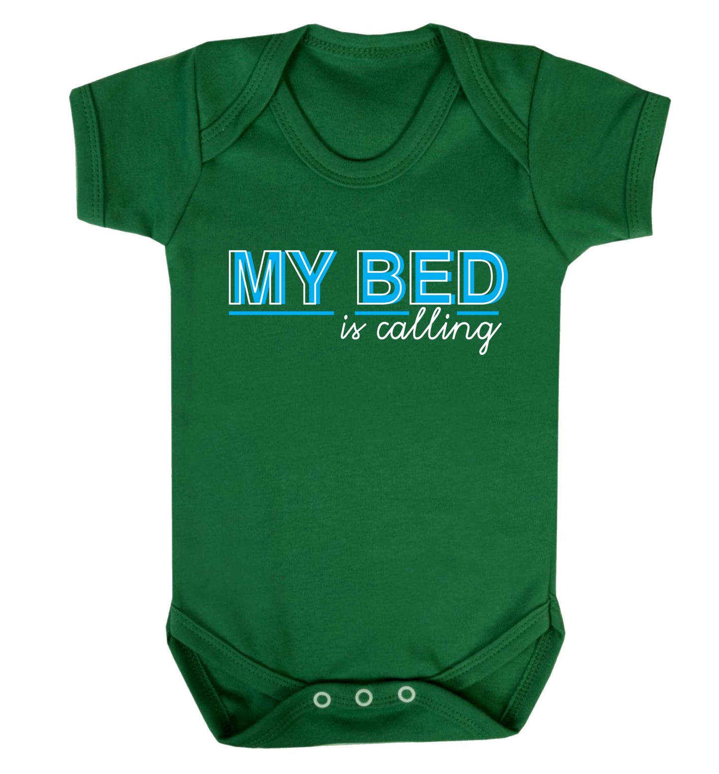 My bed is calling Baby Vest green 18-24 months