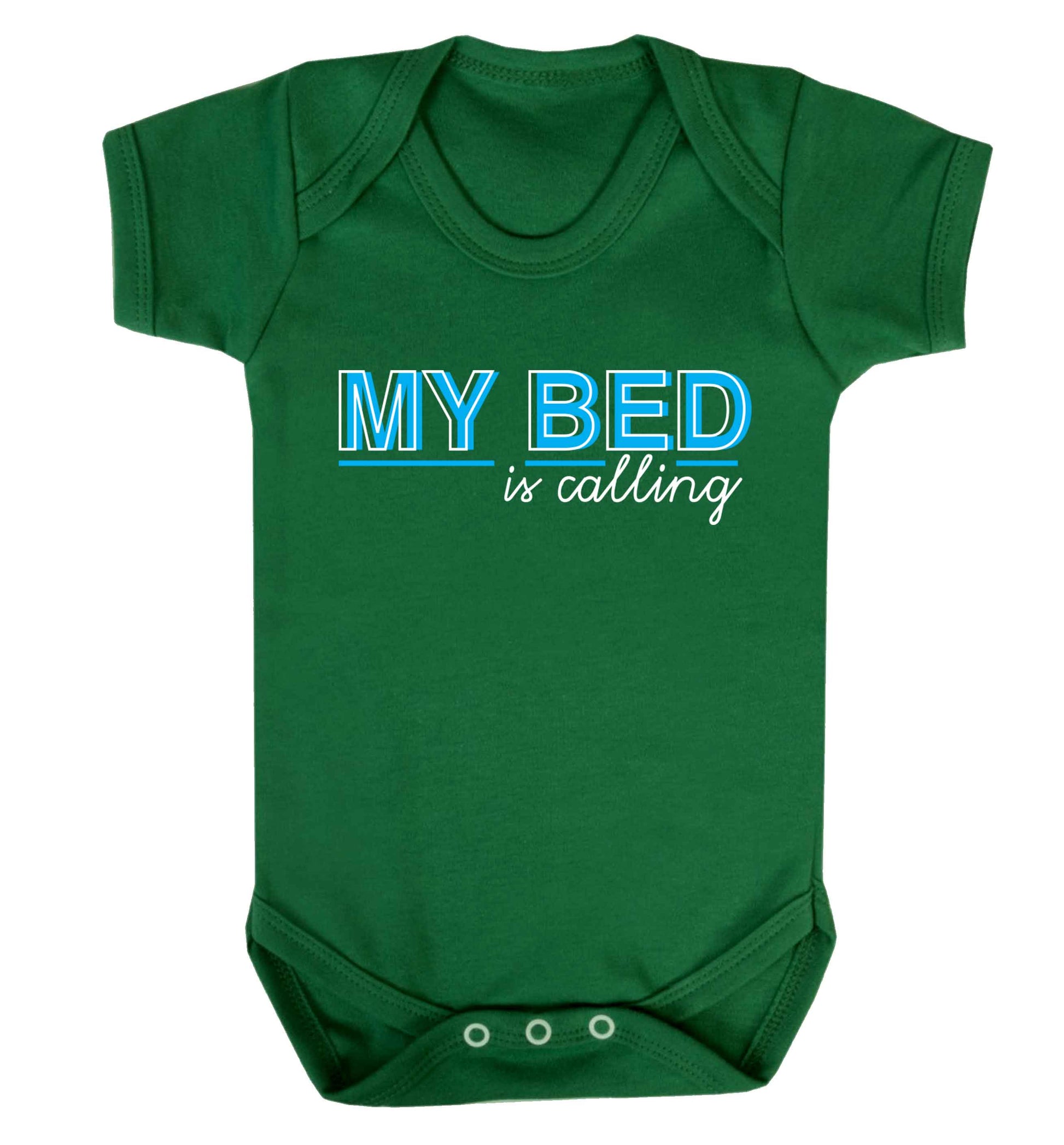My bed is calling Baby Vest green 18-24 months