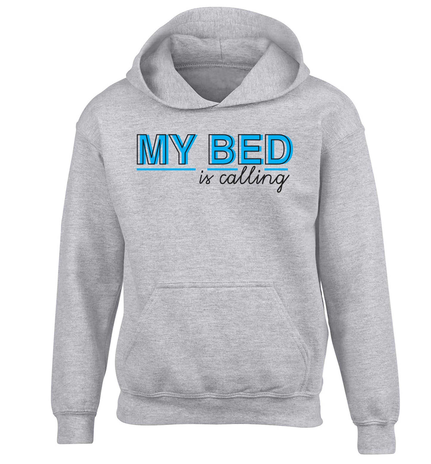 My bed is calling children's grey hoodie 12-13 Years