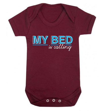 My bed is calling Baby Vest maroon 18-24 months