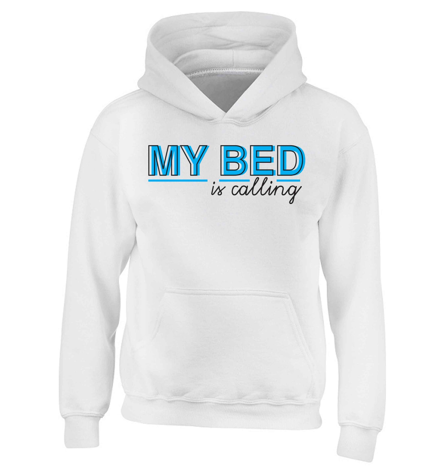 My bed is calling children's white hoodie 12-13 Years