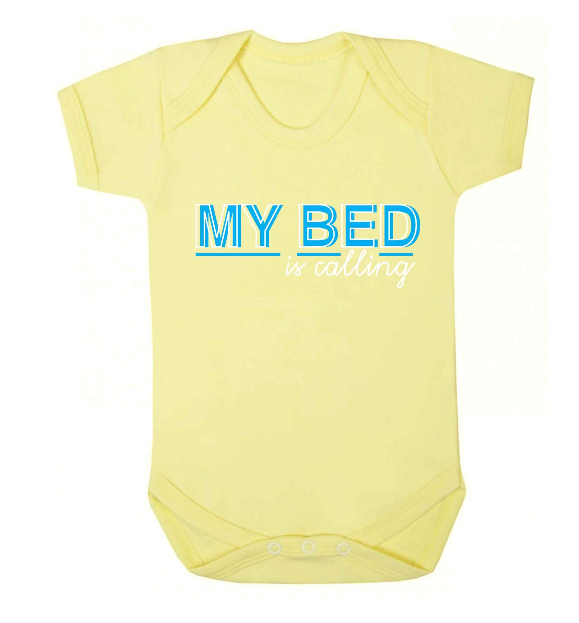My bed is calling Baby Vest pale yellow 18-24 months
