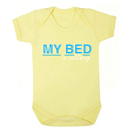 My bed is calling Baby Vest pale yellow 18-24 months