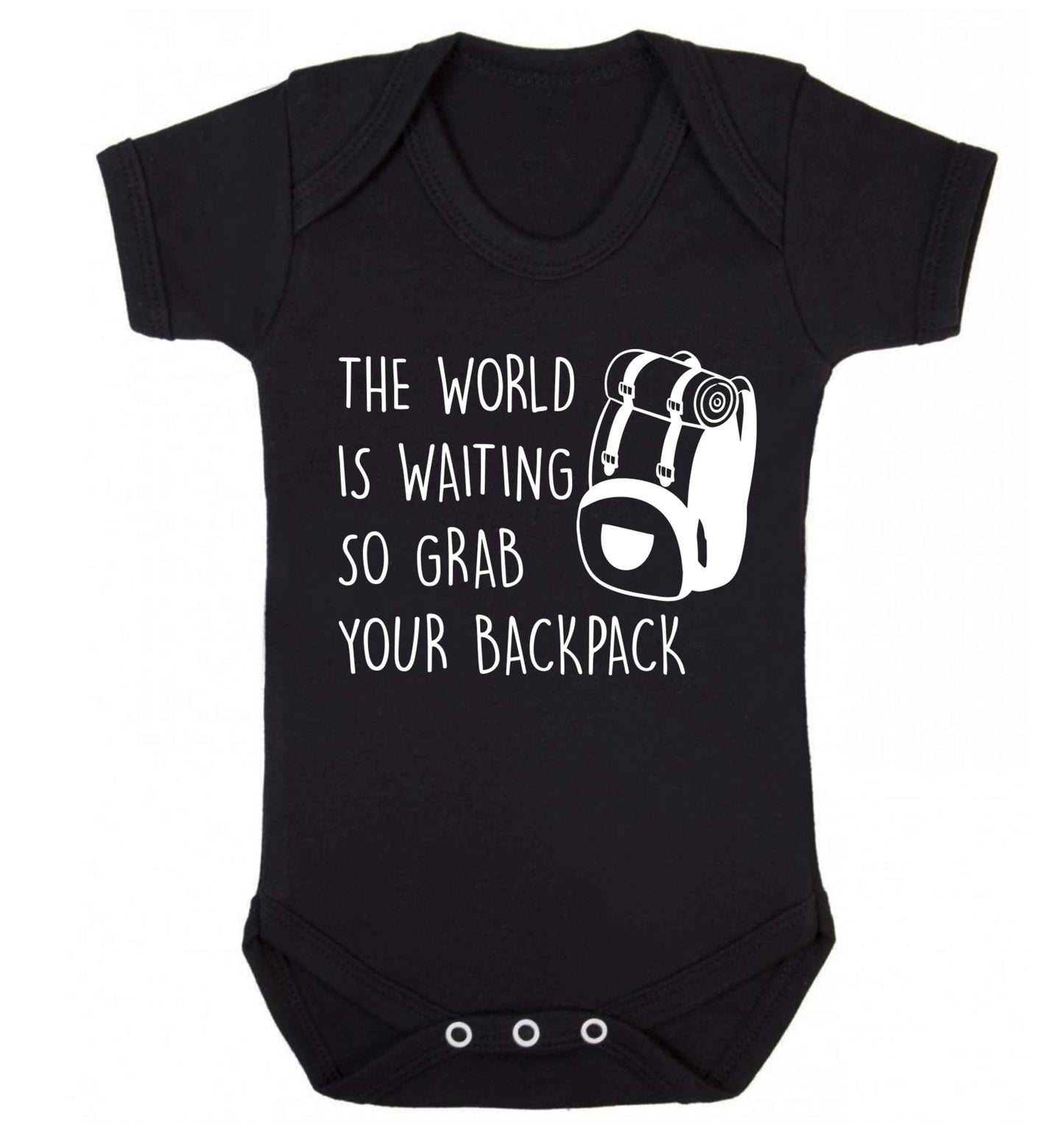 The world is waiting so grab your backpack Baby Vest black 18-24 months