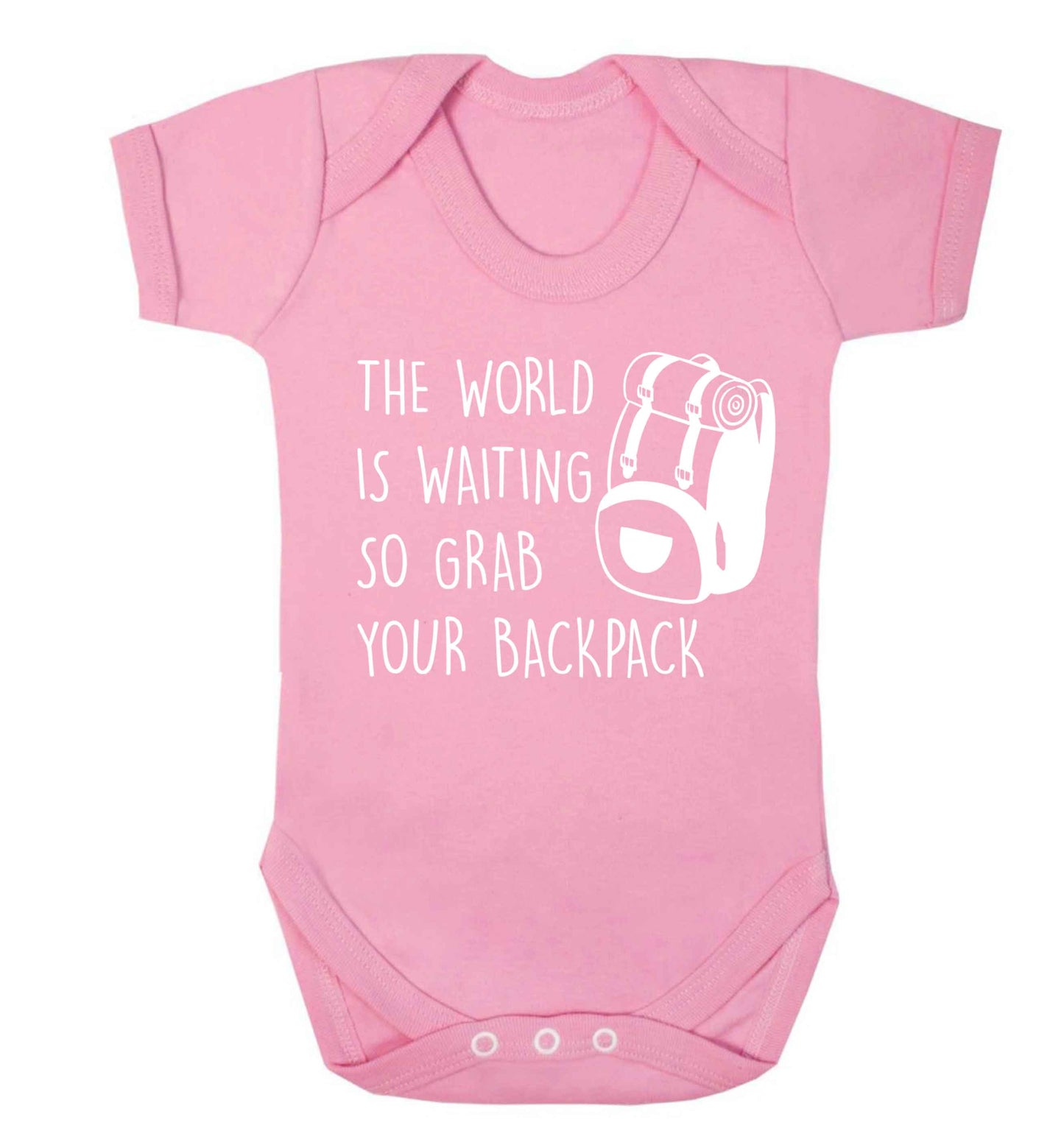 The world is waiting so grab your backpack Baby Vest pale pink 18-24 months