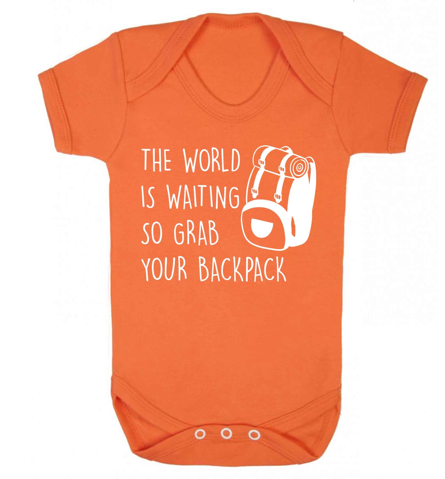 The world is waiting so grab your backpack Baby Vest orange 18-24 months