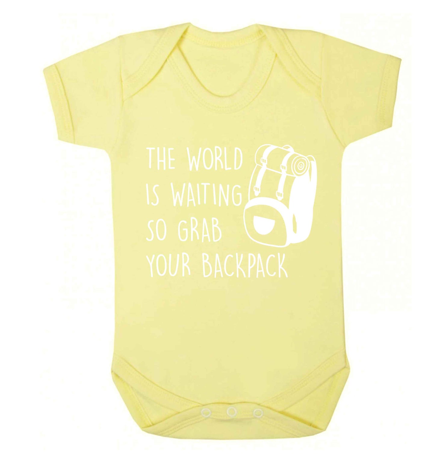 The world is waiting so grab your backpack Baby Vest pale yellow 18-24 months