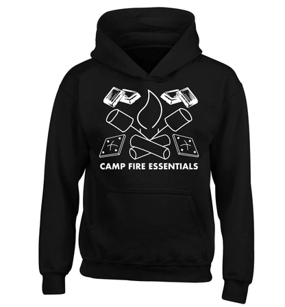 Campfire essentials children's black hoodie 12-13 Years