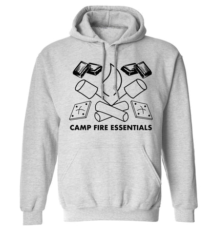 Campfire essentials adults unisex grey hoodie 2XL