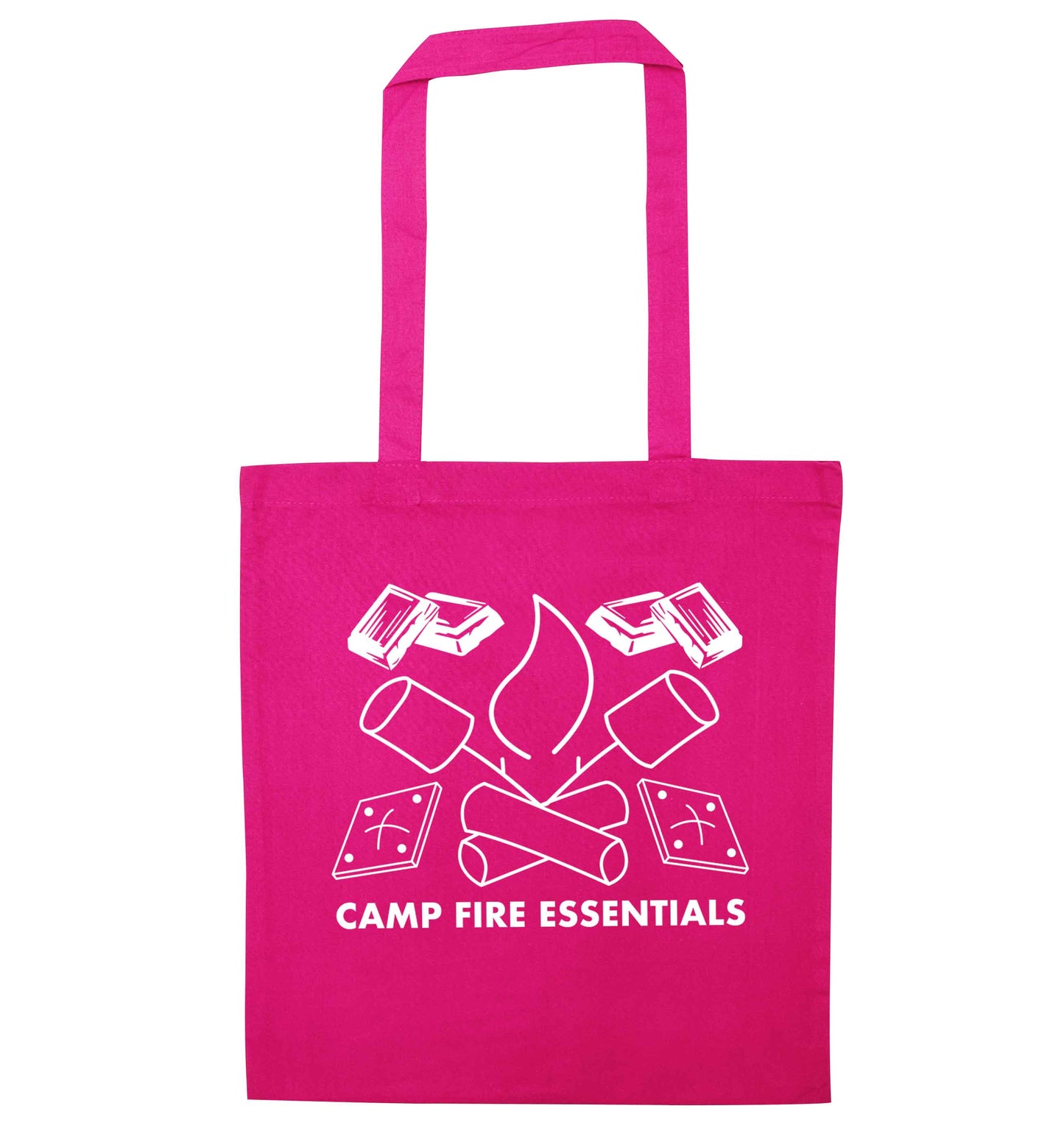 Campfire essentials pink tote bag