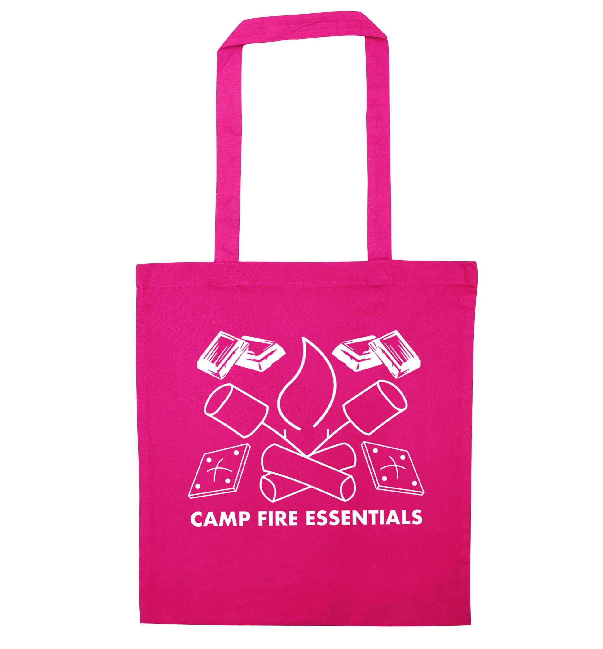 Campfire essentials pink tote bag