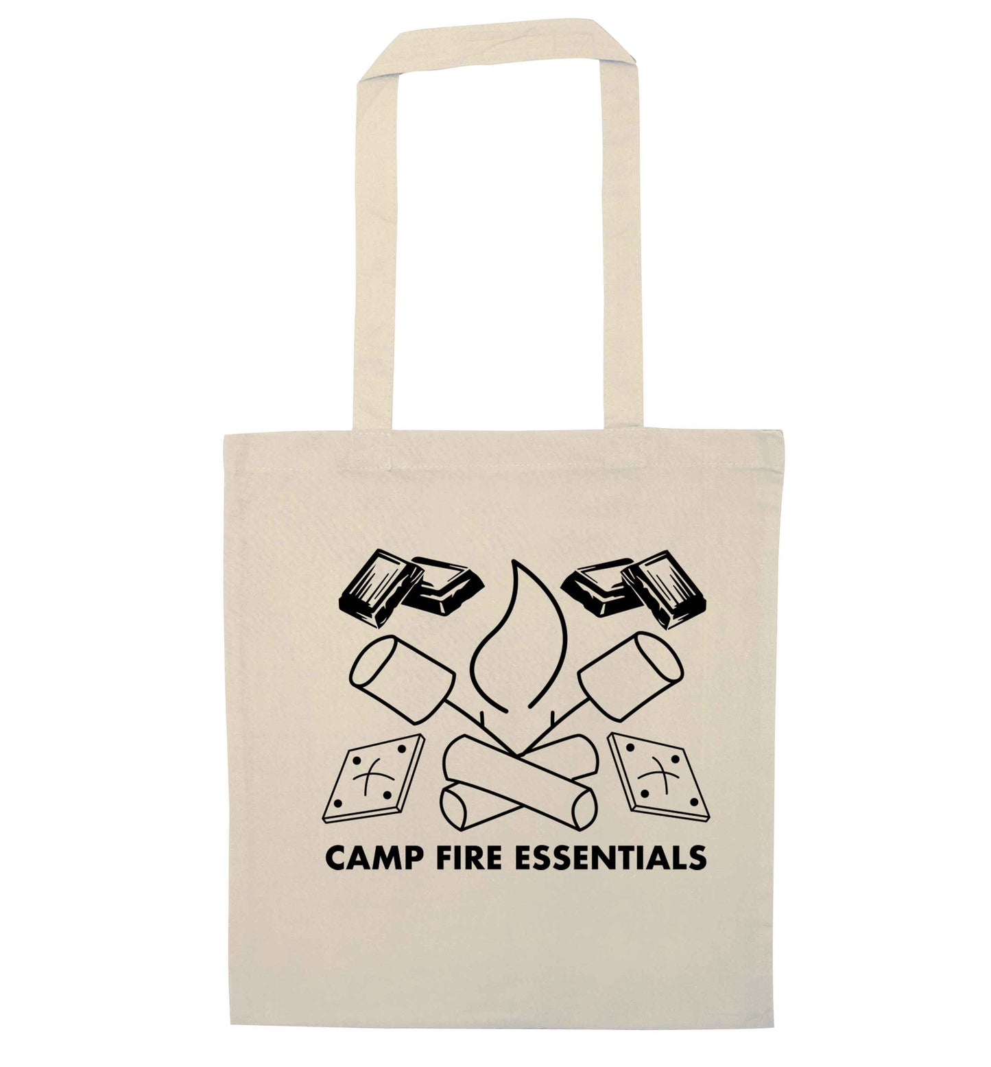 Campfire essentials natural tote bag