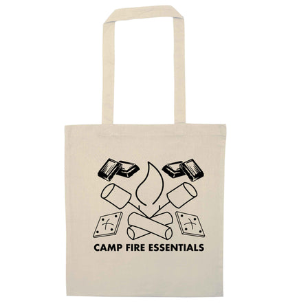 Campfire essentials natural tote bag