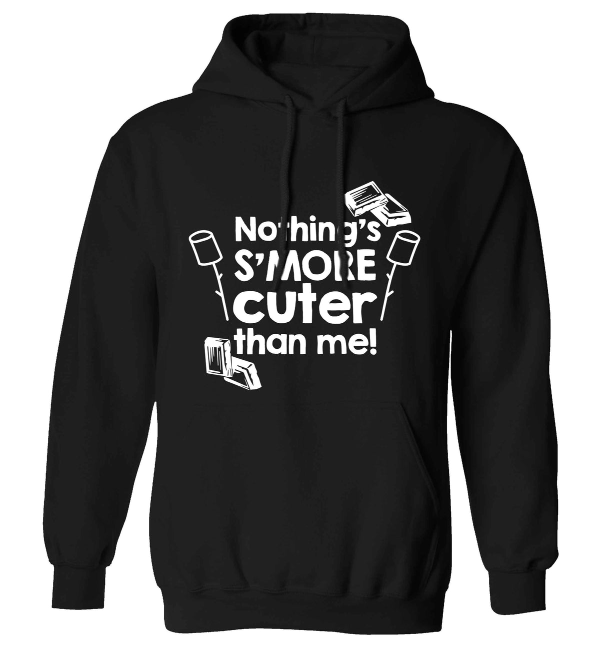 Nothing's s'more cuter than me! adults unisex black hoodie 2XL
