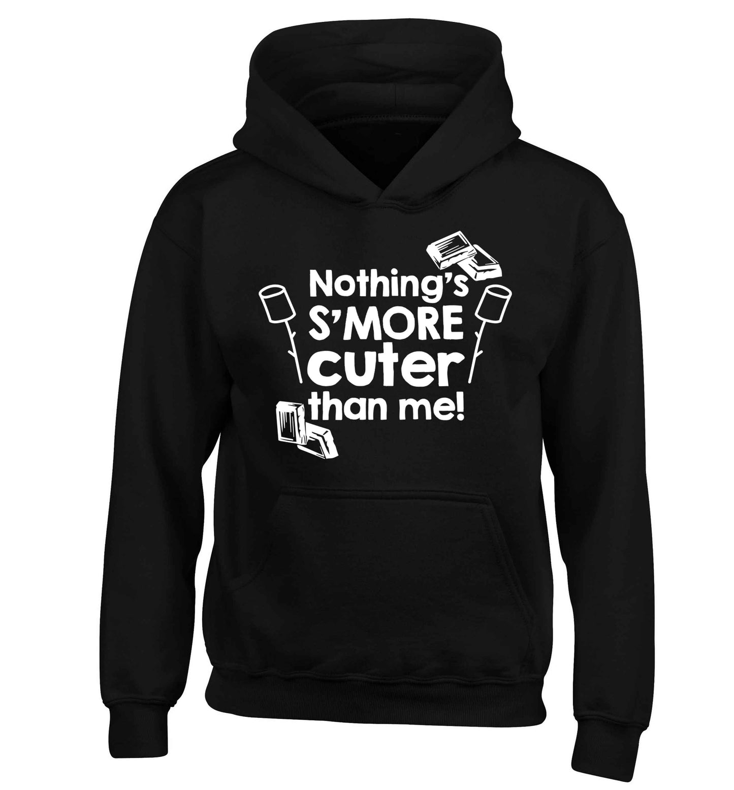 Nothing's s'more cuter than me! children's black hoodie 12-13 Years