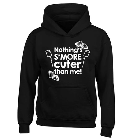 Nothing's s'more cuter than me! children's black hoodie 12-13 Years