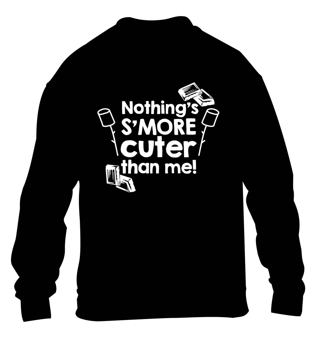 Nothing's s'more cuter than me! children's black sweater 12-13 Years