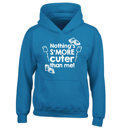 Nothing's s'more cuter than me! children's blue hoodie 12-13 Years