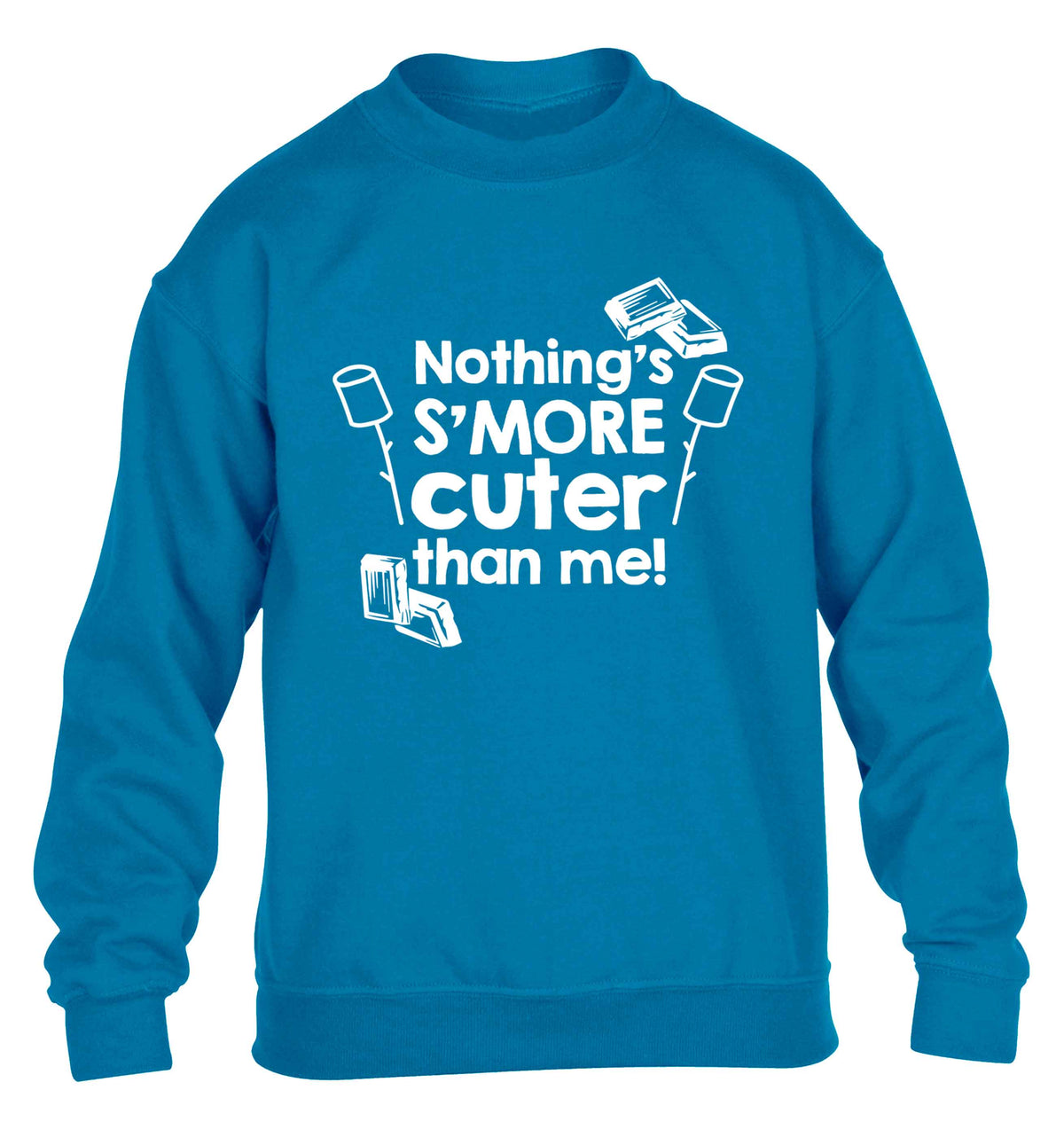 Nothing's s'more cuter than me! children's blue sweater 12-13 Years