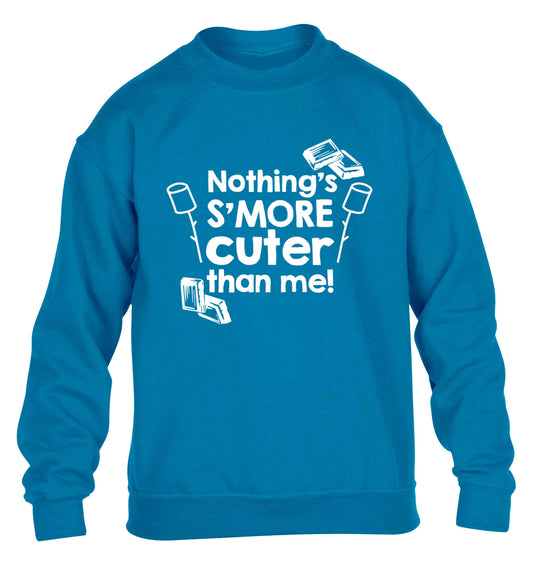 Nothing's s'more cuter than me! children's blue sweater 12-13 Years