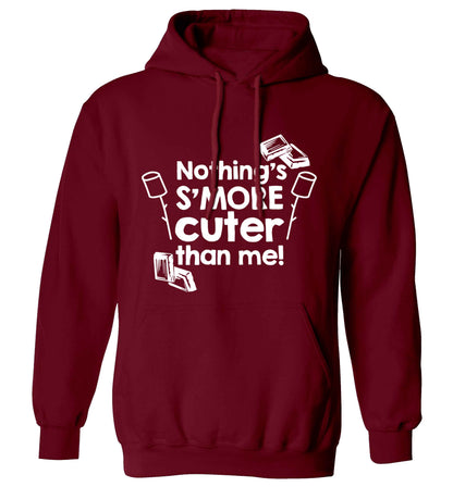 Nothing's s'more cuter than me! adults unisex maroon hoodie 2XL