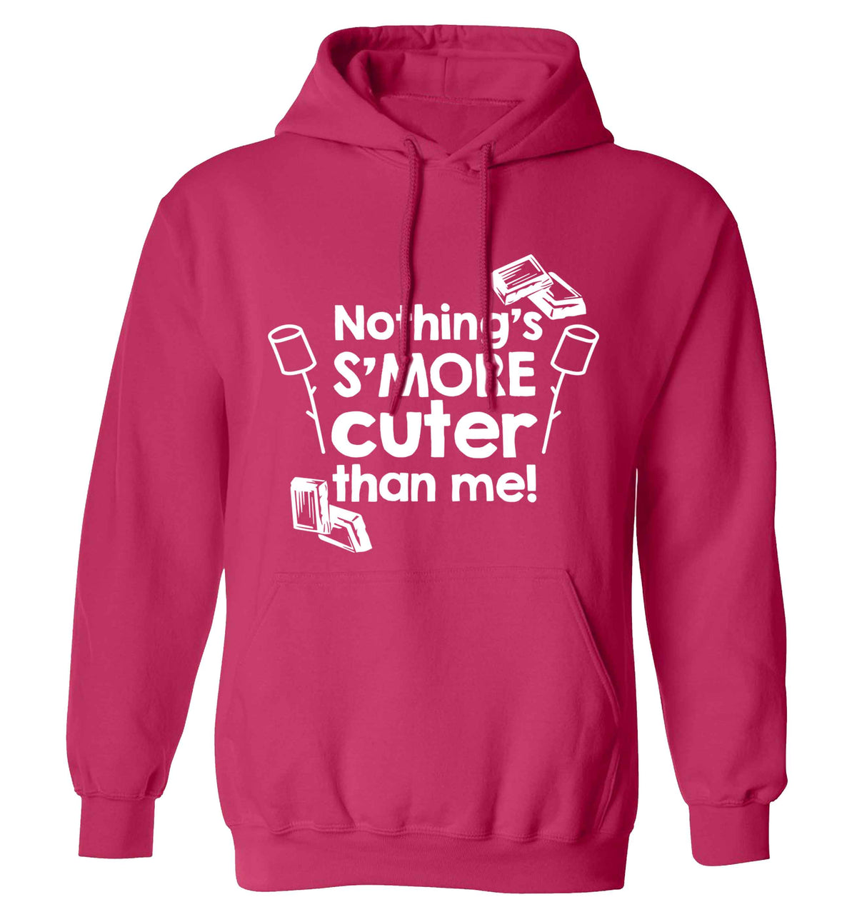Nothing's s'more cuter than me! adults unisex pink hoodie 2XL