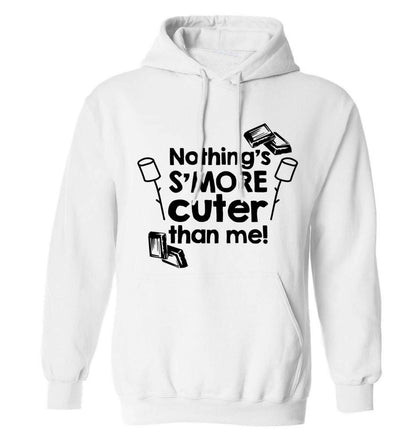 Nothing's s'more cuter than me! adults unisex white hoodie 2XL