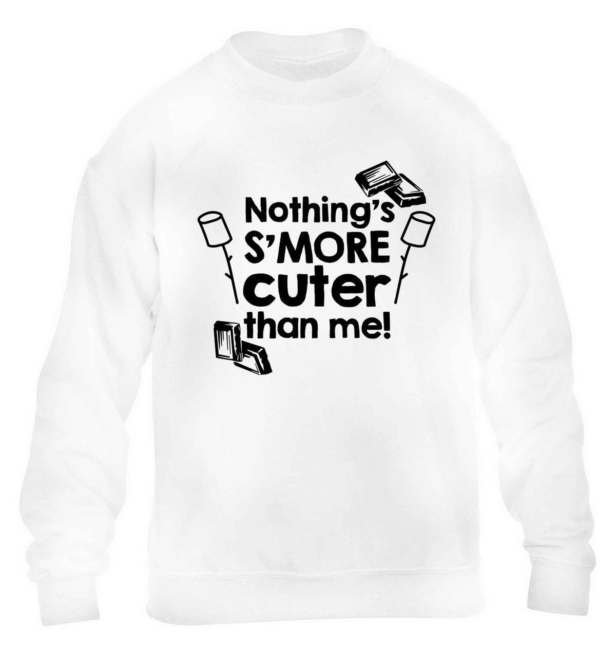 Nothing's s'more cuter than me! children's white sweater 12-13 Years