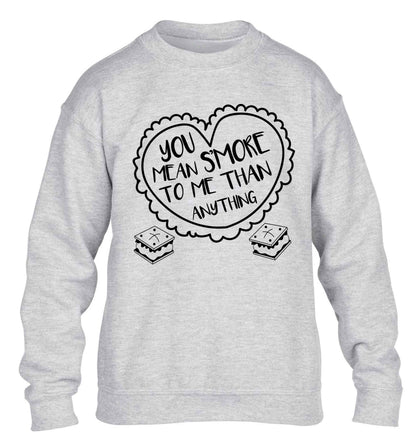 You mean s'more to me than anything children's grey sweater 12-13 Years