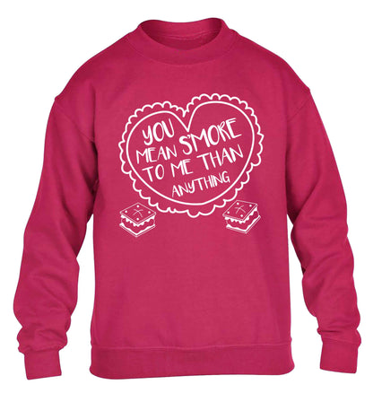 You mean s'more to me than anything children's pink sweater 12-13 Years