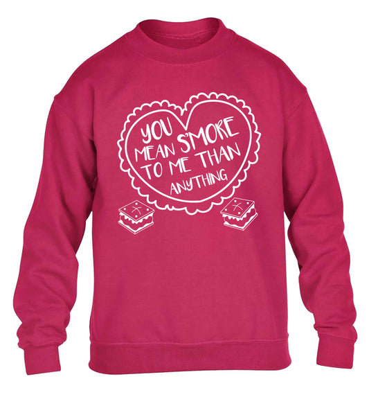 You mean s'more to me than anything children's pink sweater 12-13 Years