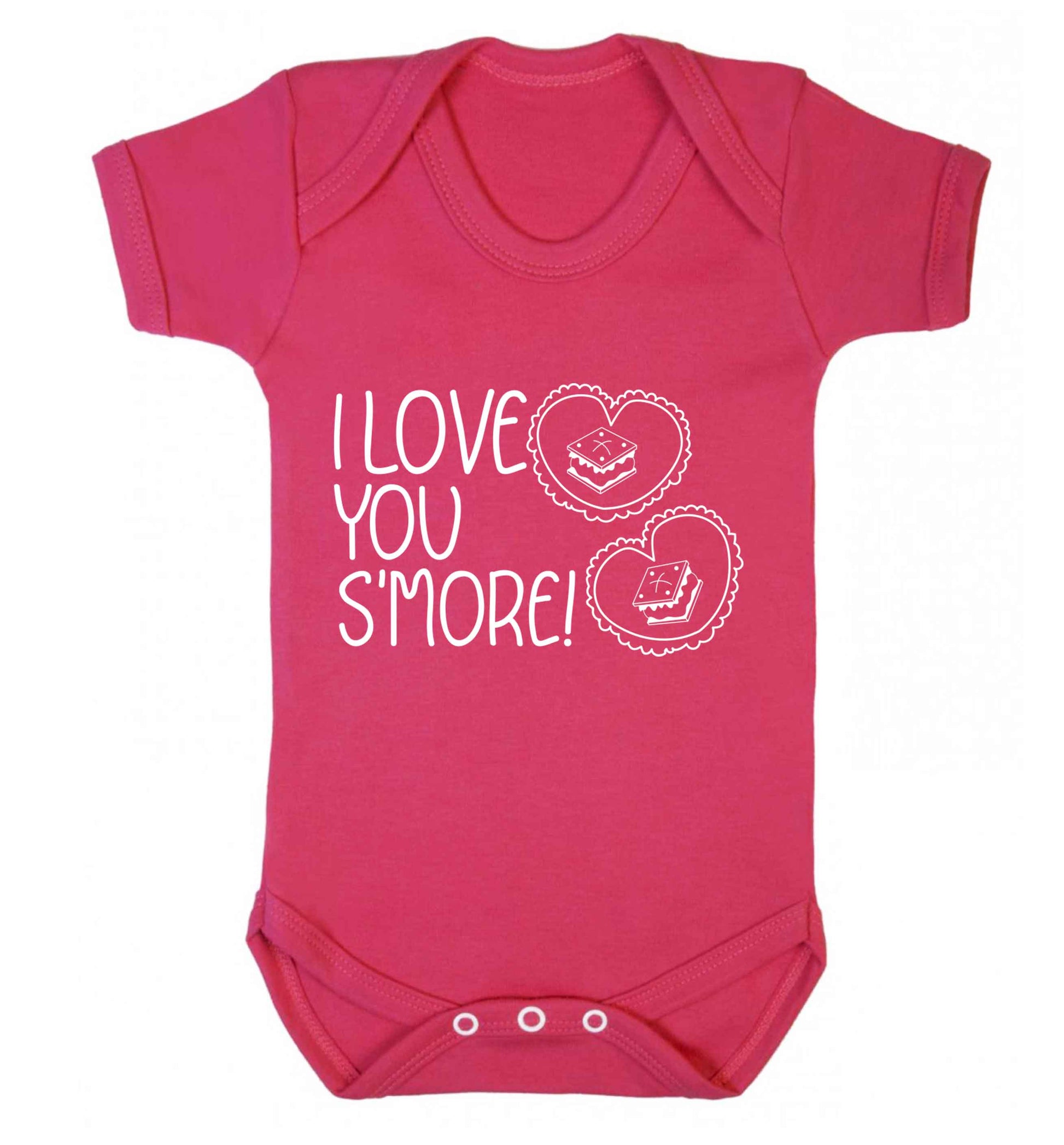 I love you s'more than anything Baby Vest dark pink 18-24 months