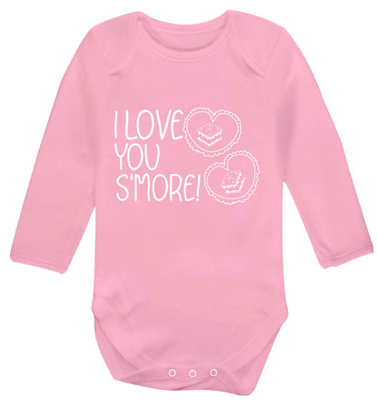 I love you s'more than anything Baby Vest long sleeved pale pink 6-12 months
