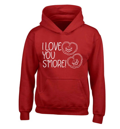 I love you s'more than anything children's red hoodie 12-13 Years