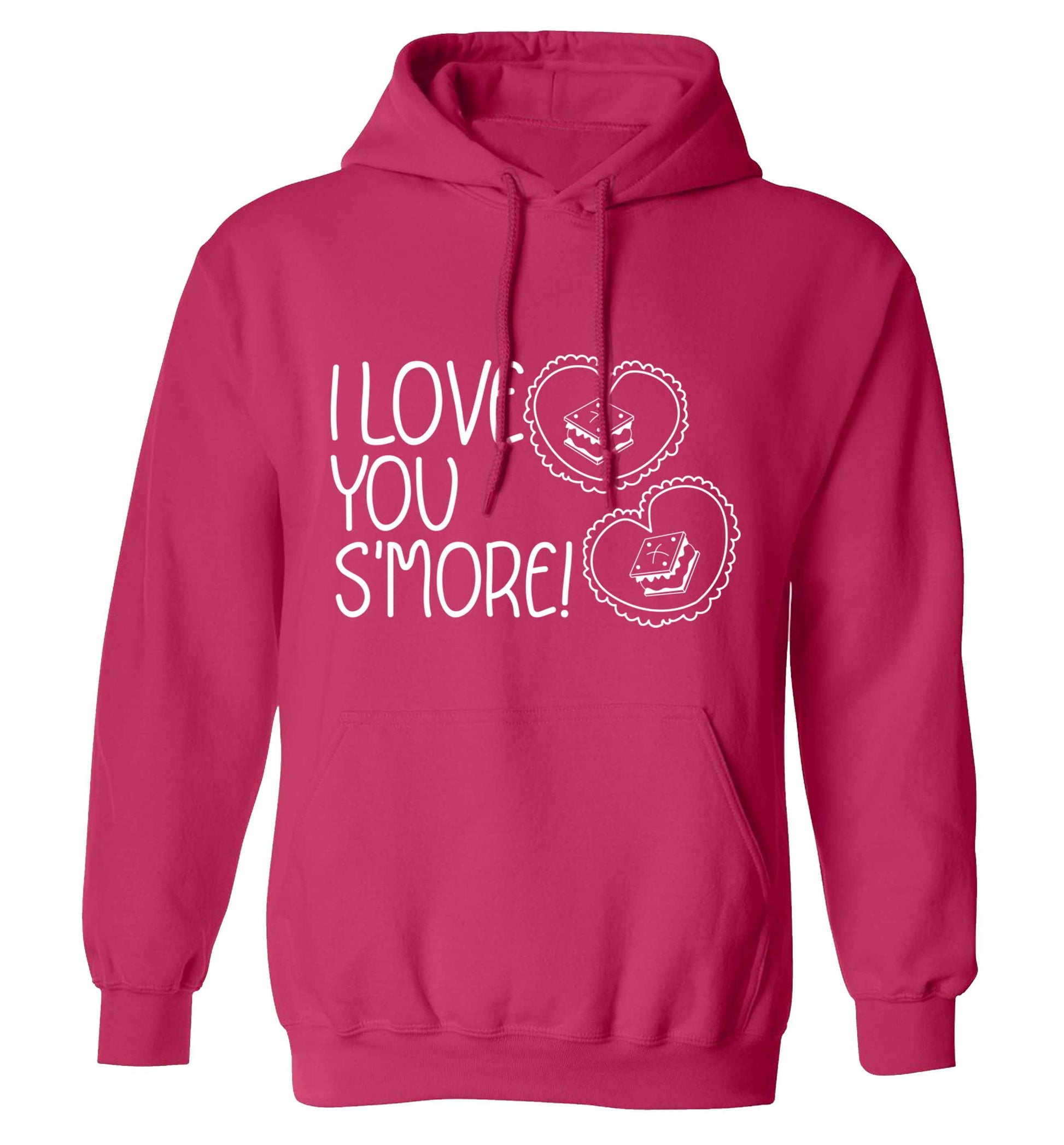 I love you s'more than anything adults unisex pink hoodie 2XL