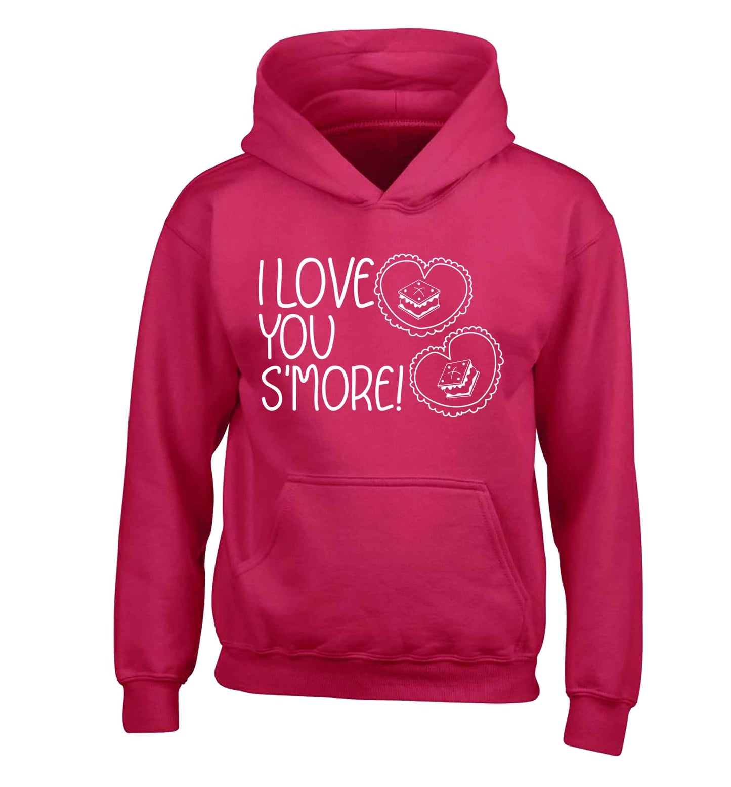 I love you s'more than anything children's pink hoodie 12-13 Years